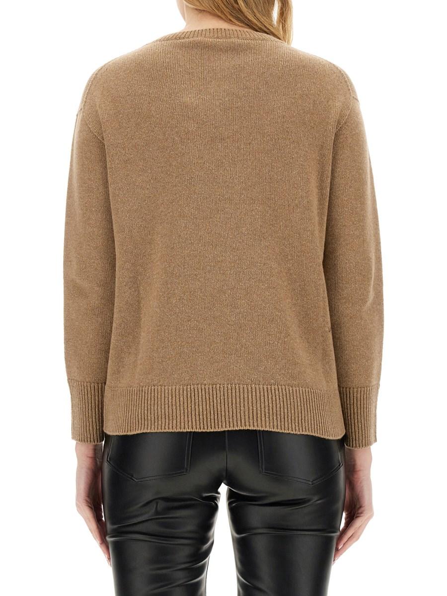 S MAX MARA MAGLIA IN CACHEMIRE CON SCOLLO A V