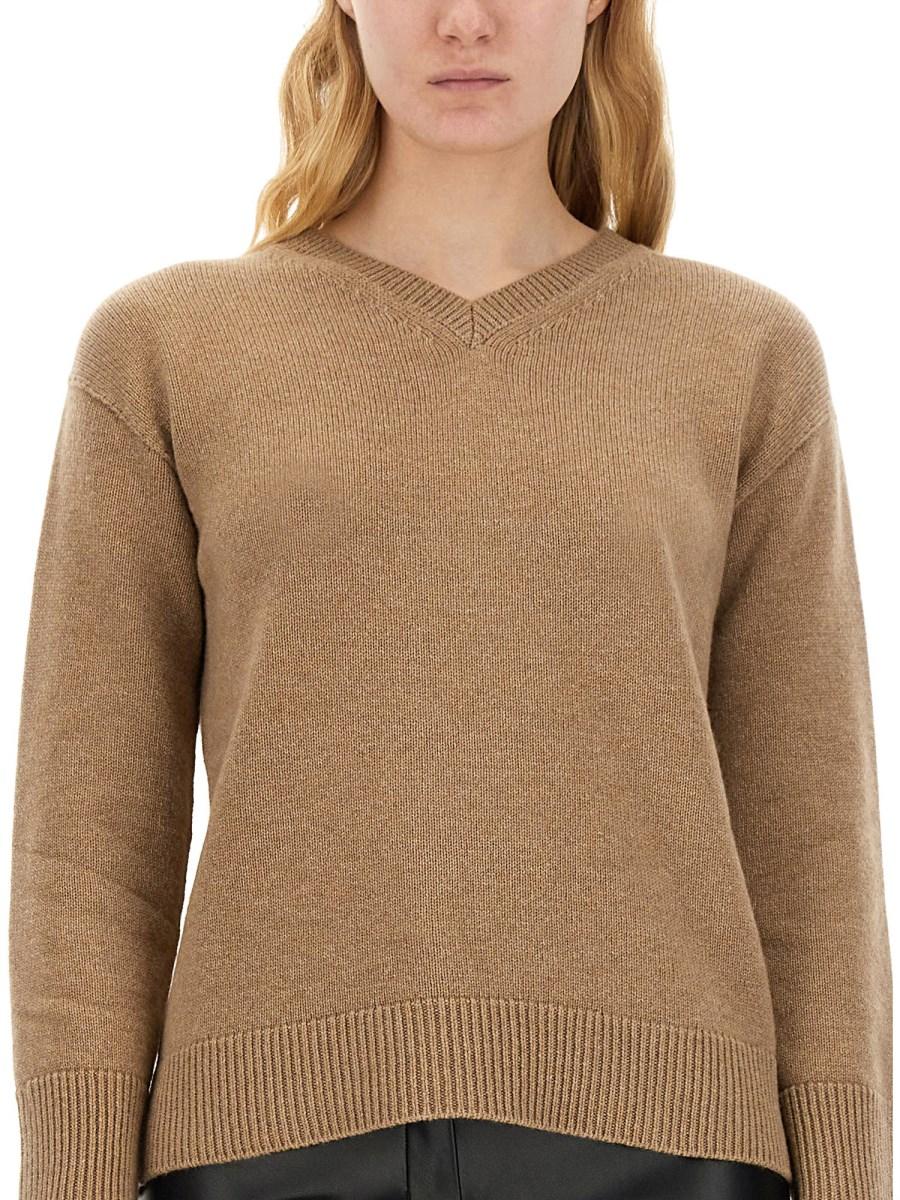 S MAX MARA MAGLIA IN CACHEMIRE CON SCOLLO A V