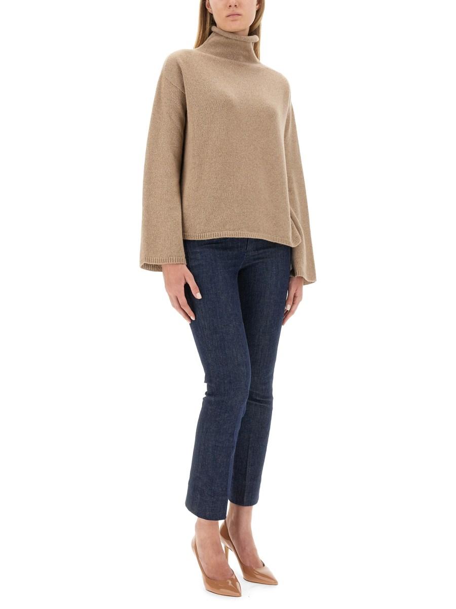 S MAX MARA MAGLIA IN CASHMERE CON COLLO ALTO