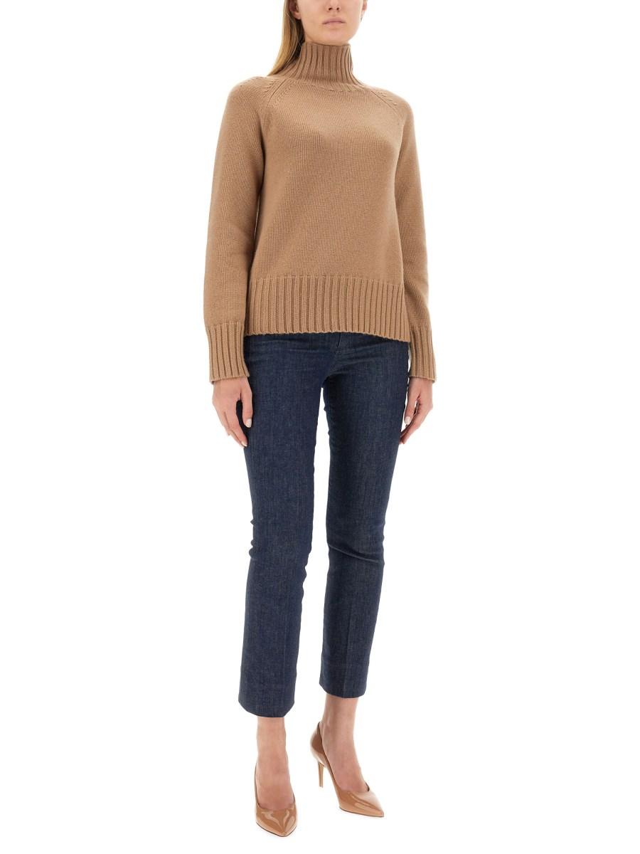 S MAX MARA MAGLIA IN LANA CON COLLO ALTO