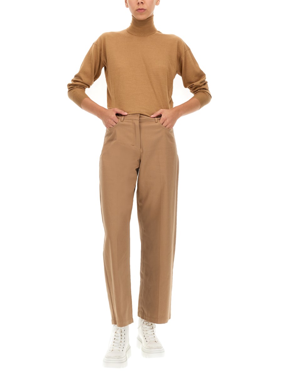 S MAX MARA PANTALONE WIDE LEG IN COTONE