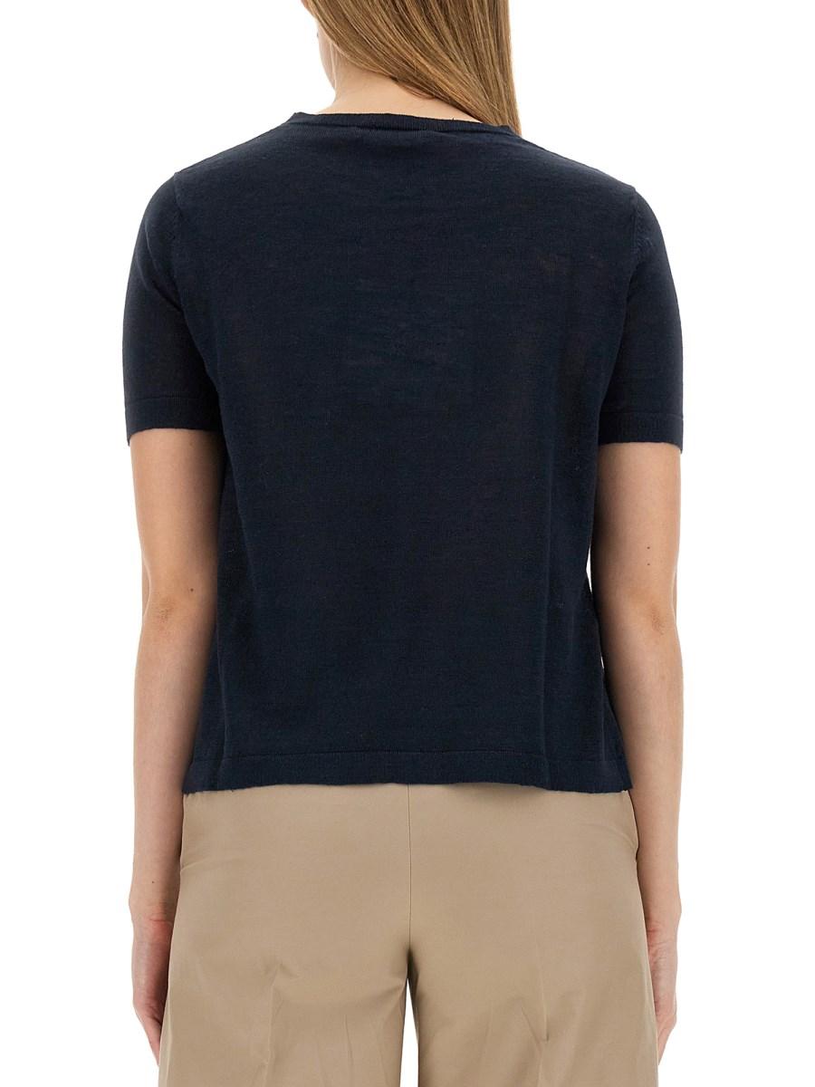 S MAX MARA T-SHIRT NOVARA IN LINO