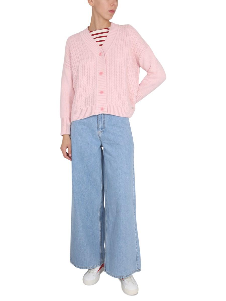 SAINT JAMES CARDIGAN CON SCOLLO A V IN LANA
