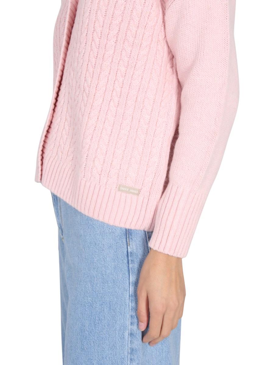 SAINT JAMES CARDIGAN CON SCOLLO A V IN LANA