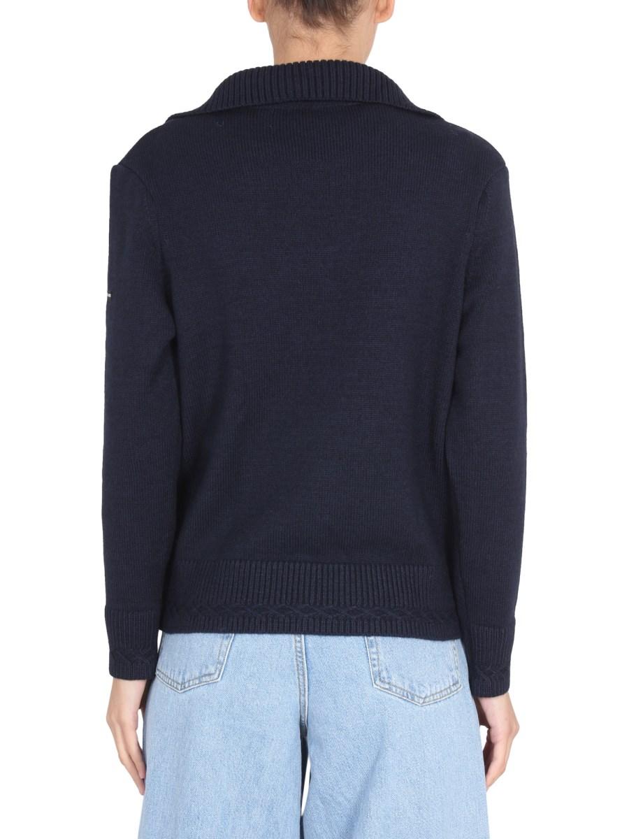 SAINT JAMES MAGLIA IN LANA CON SCOLLO A V