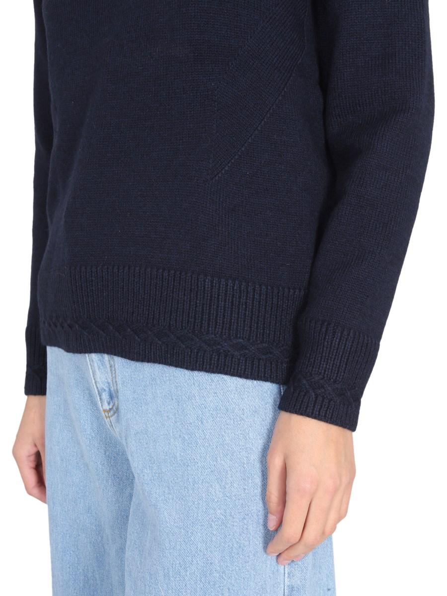 SAINT JAMES MAGLIA IN LANA CON SCOLLO A V