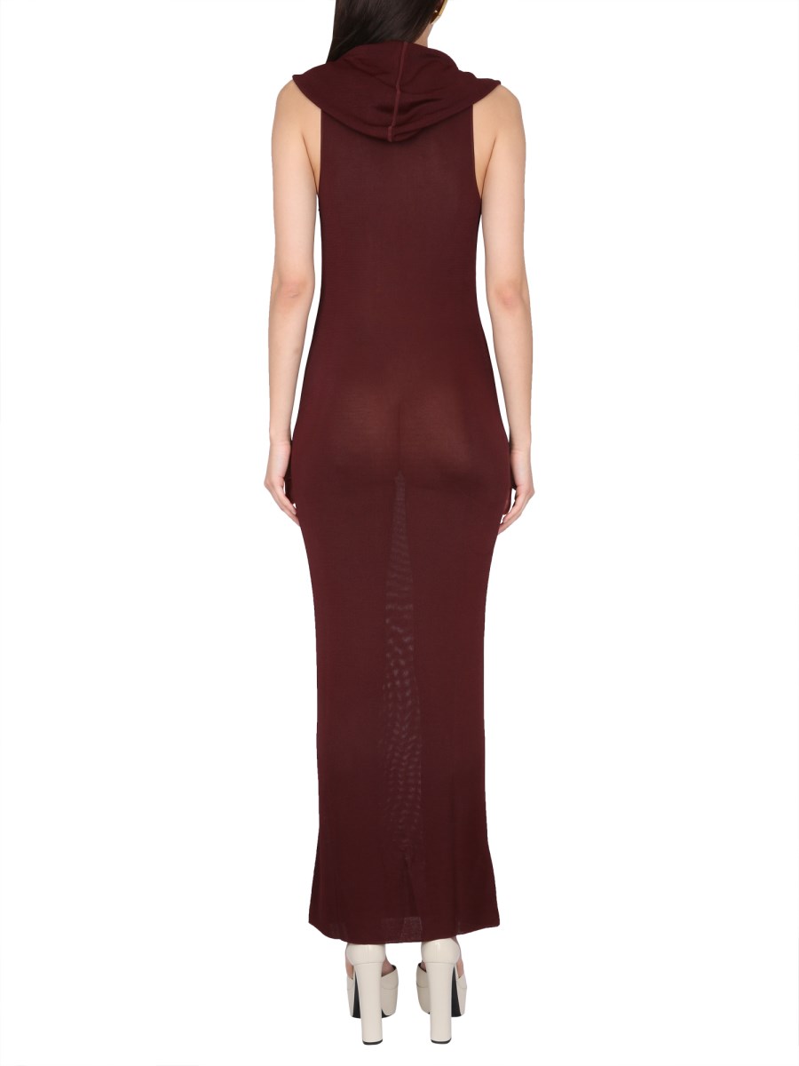 SAINT LAURENT ABITO CON CAPPUCCIO IN VISCOSA