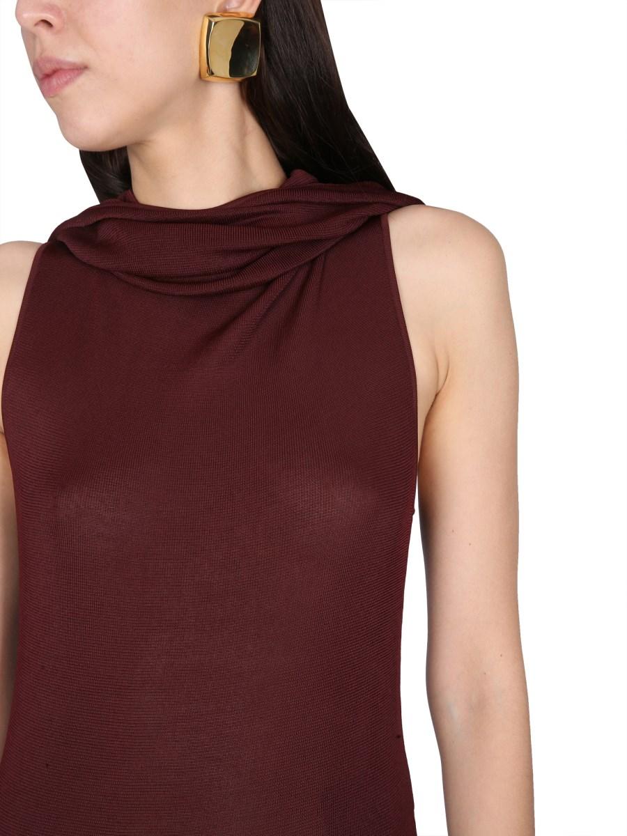 SAINT LAURENT ABITO CON CAPPUCCIO IN VISCOSA