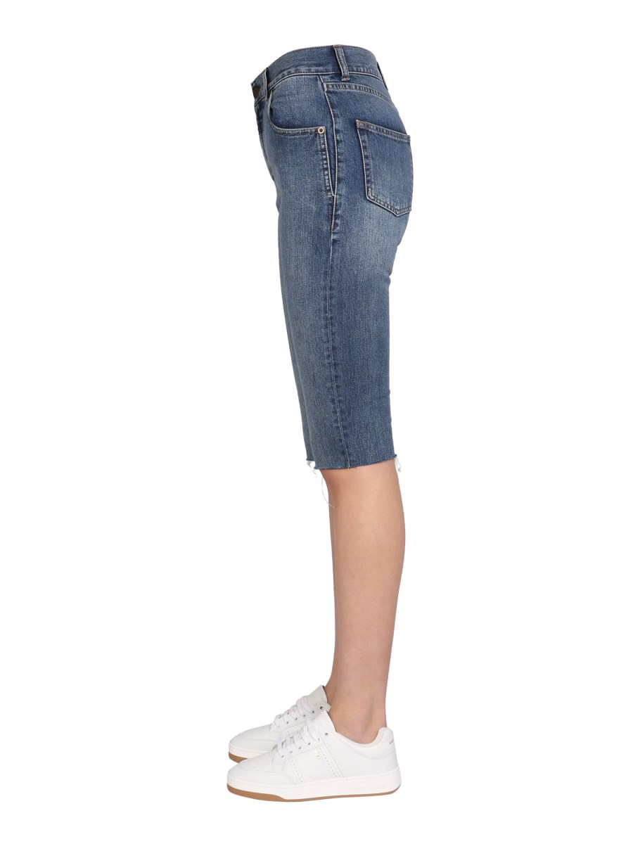 SAINT LAURENT BERMUDA LUNGO IN DENIM DI COTONE