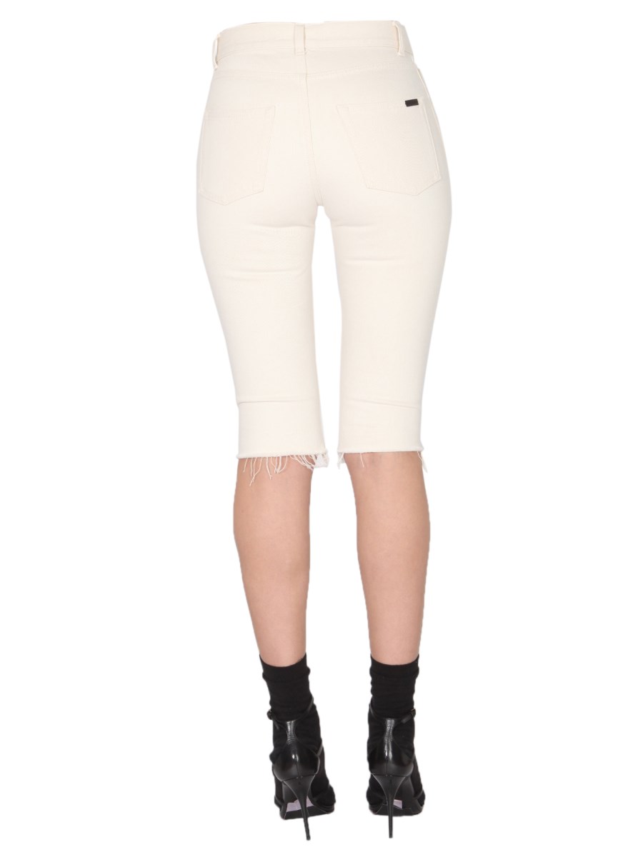 SAINT LAURENT BERMUDA LUNGO IN DENIM DI COTONE