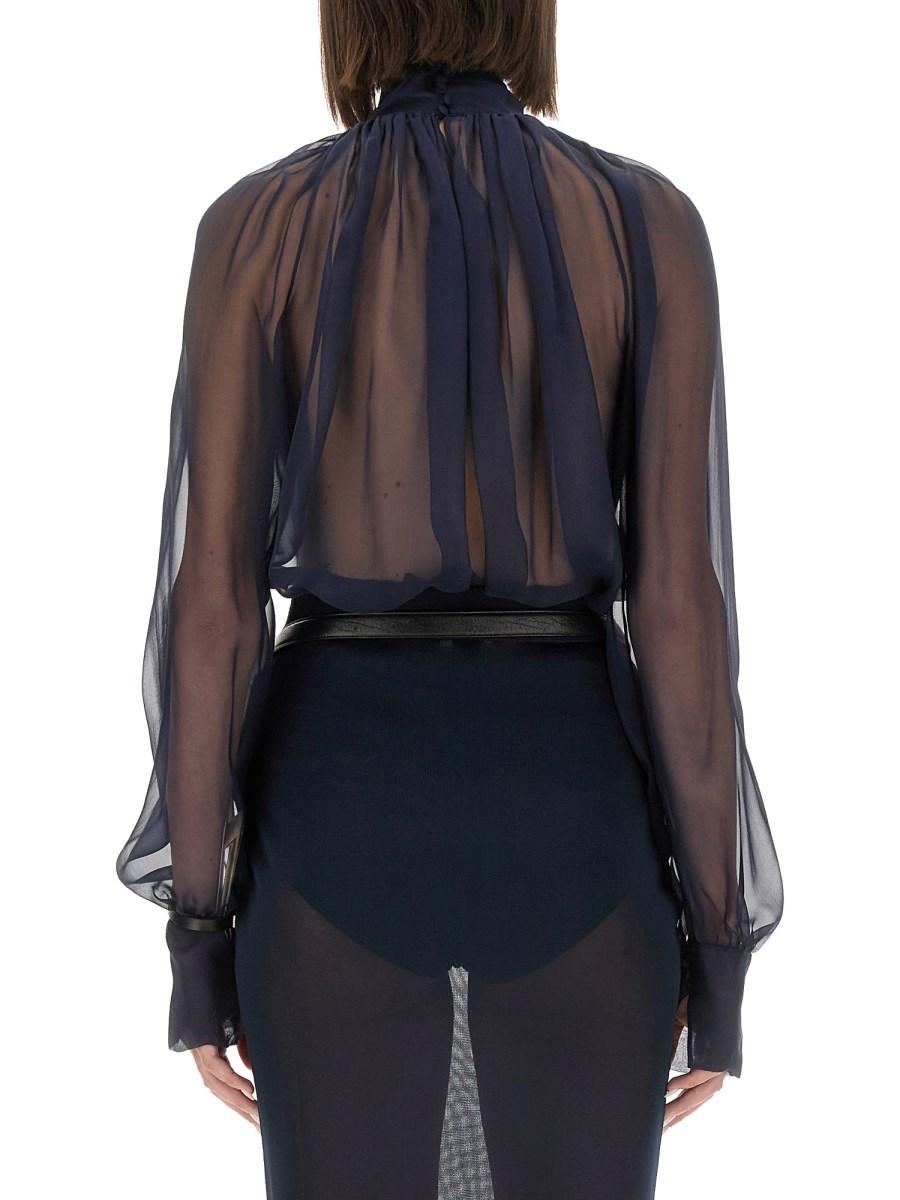 SAINT LAURENT BLUSA DOLCEVITA IN MUSSOLA DI SETA