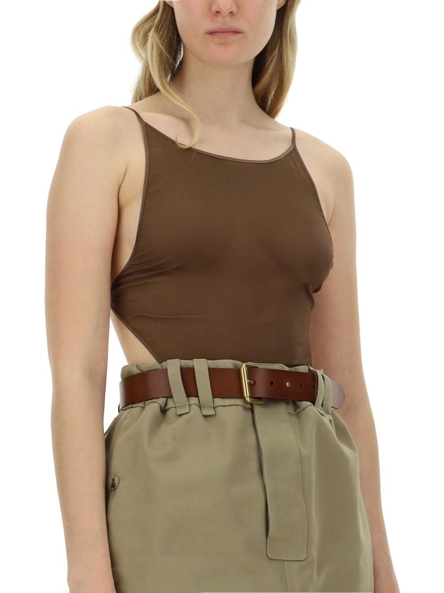 SAINT LAURENT BODY IN GEORGETTE DI SETA STRETCH