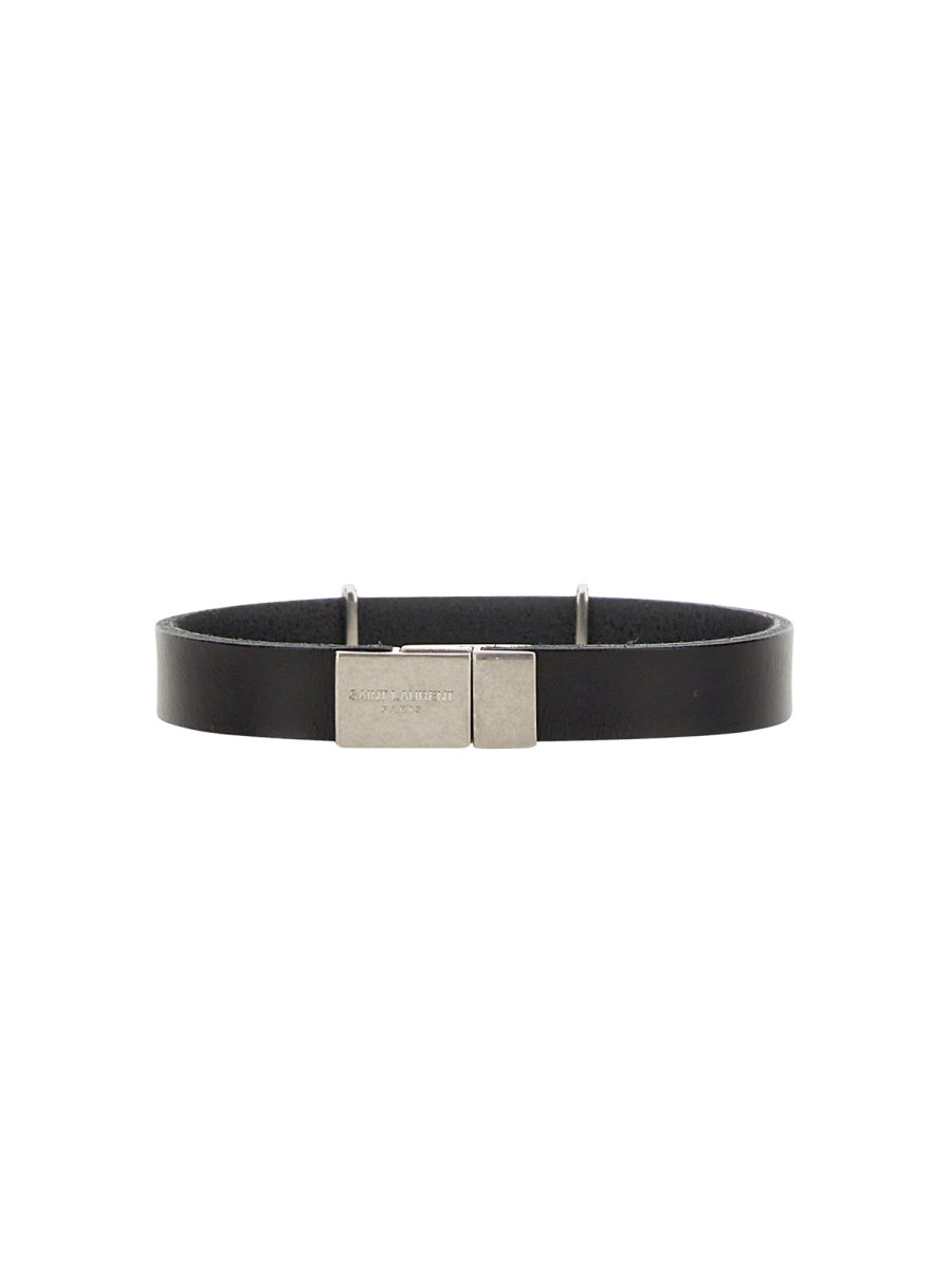 SAINT LAURENT BRACCIALE IN PELLE CON LOGO