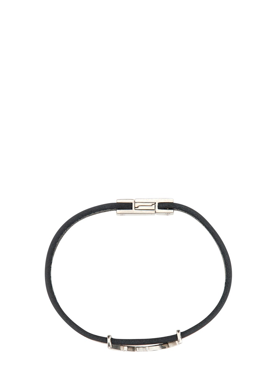 SAINT LAURENT BRACCIALE IN PELLE CON LOGO