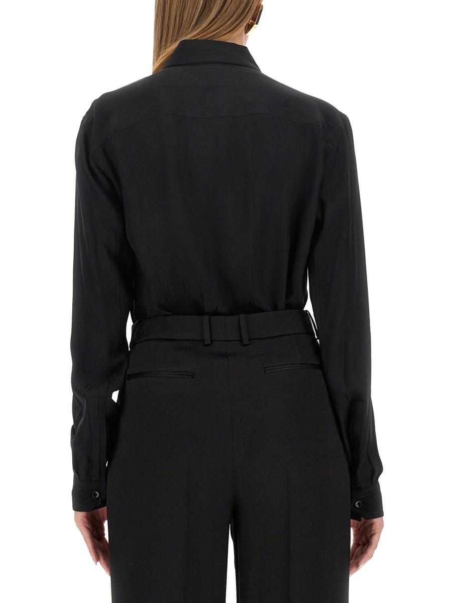 SAINT LAURENT CAMICIA IN SETA A RIGHE CASSANDRE