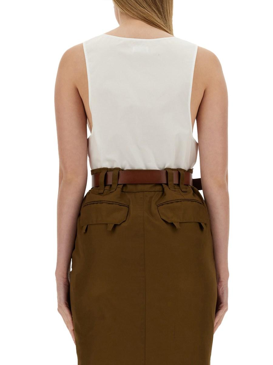 SAINT LAURENT CANOTTA HENLEY IN POPELINE DI COTONE