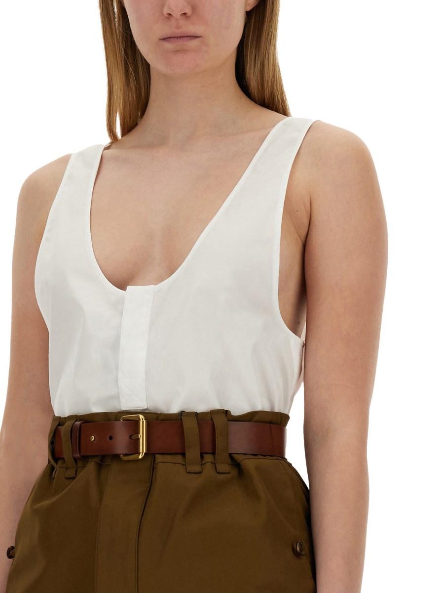 SAINT LAURENT CANOTTA HENLEY IN POPELINE DI COTONE
