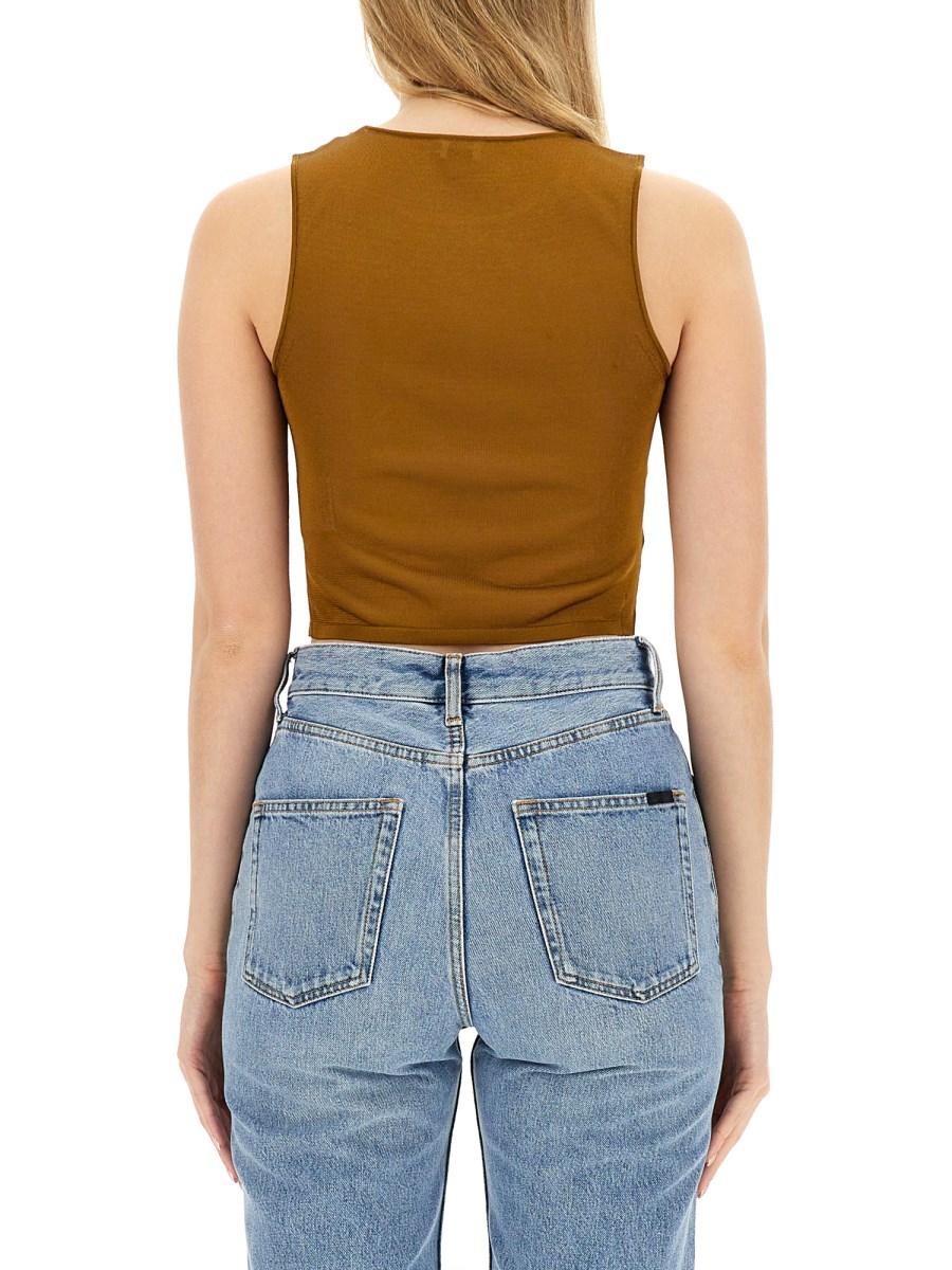 SAINT LAURENT CANOTTIERA CORTA IN MAGLIA