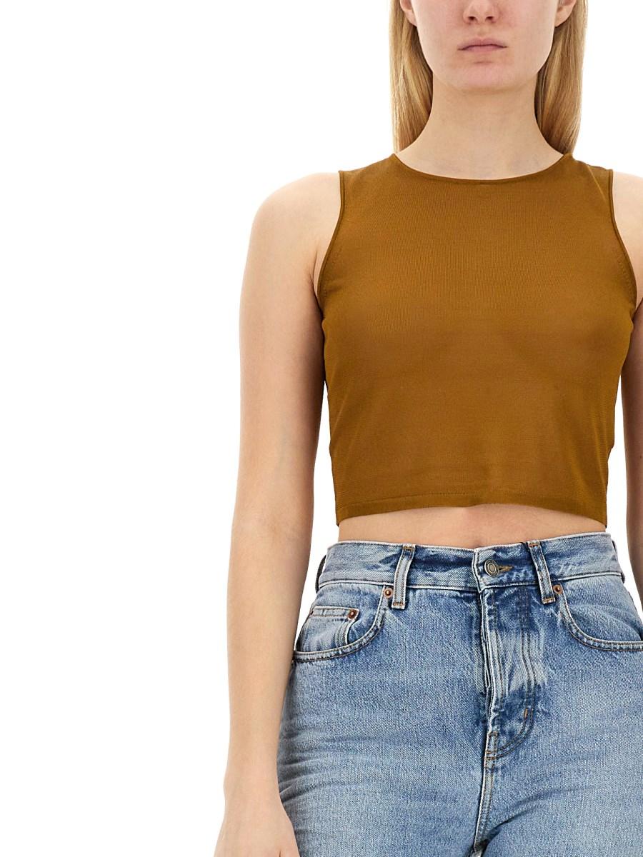 SAINT LAURENT CANOTTIERA CORTA IN MAGLIA