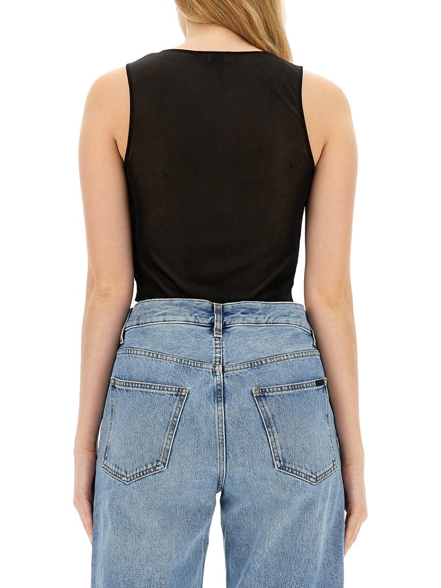 SAINT LAURENT CANOTTIERA CORTA IN MAGLIA