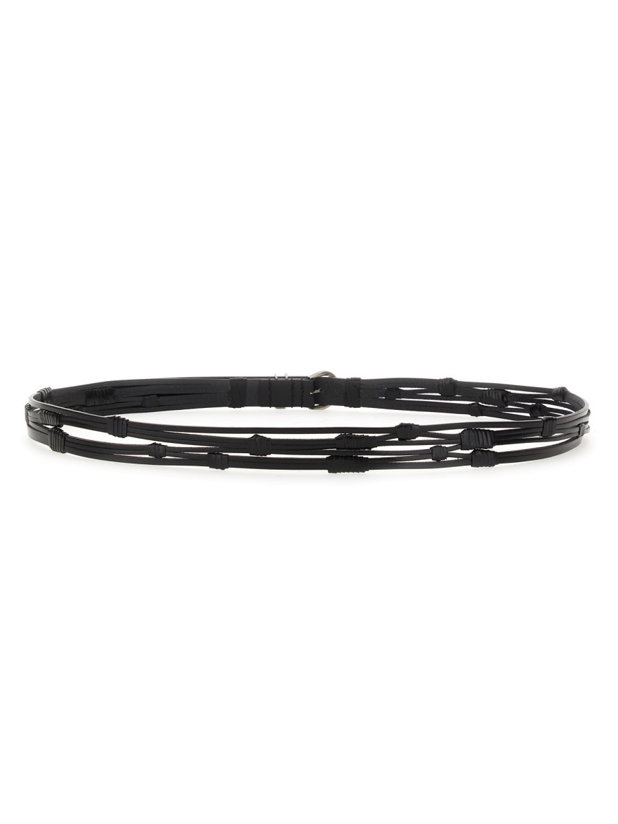 SAINT LAURENT CINTURA CROISSANT DE LUNE IN PELLE
