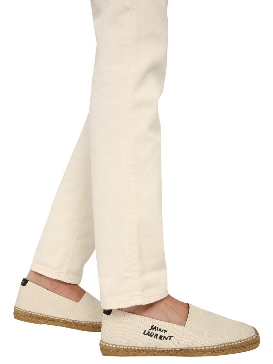 SAINT LAURENT ESPADRILLA IN TELA CON LOGO RICAMATO