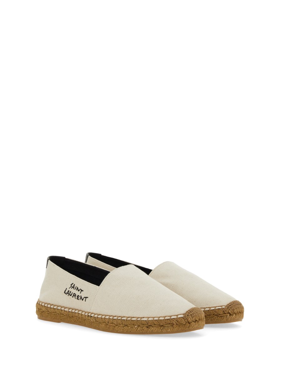 SAINT LAURENT ESPADRILLA IN TELA CON LOGO RICAMATO