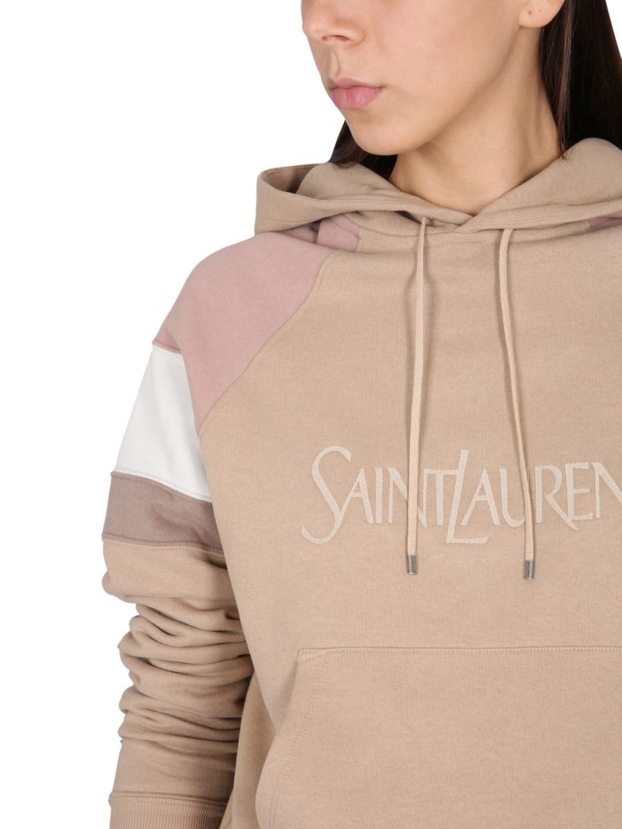 SAINT LAURENT FELPA CON CAPPUCCIO IN COTONE