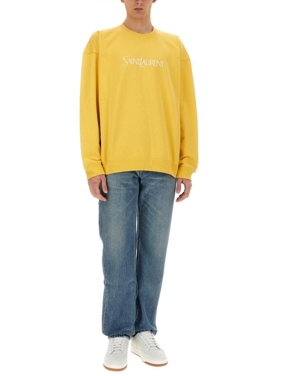 SAINT LAURENT FELPA CON LOGO IN COTONE