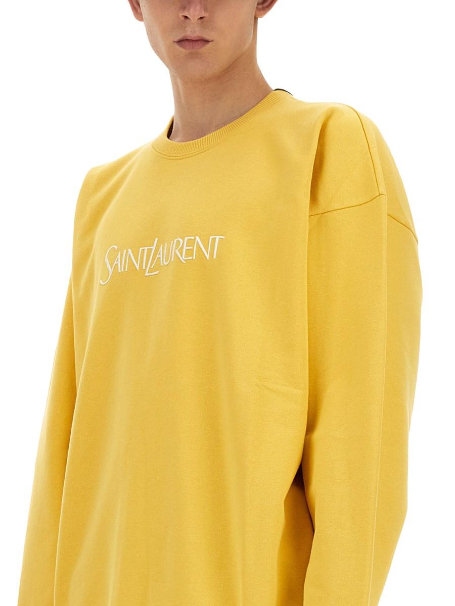 SAINT LAURENT FELPA CON LOGO IN COTONE