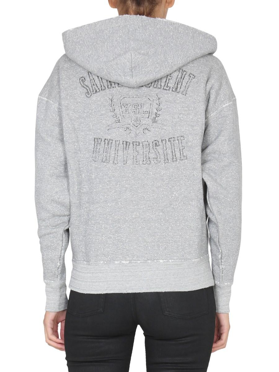SAINT LAURENT FELPA IN COTONE CON CAPPUCCIO