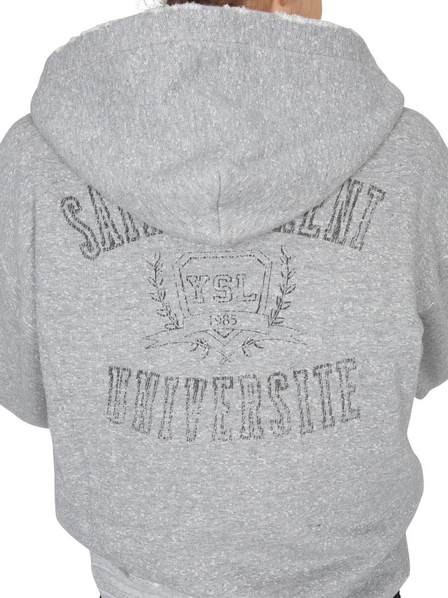 SAINT LAURENT FELPA IN COTONE CON CAPPUCCIO