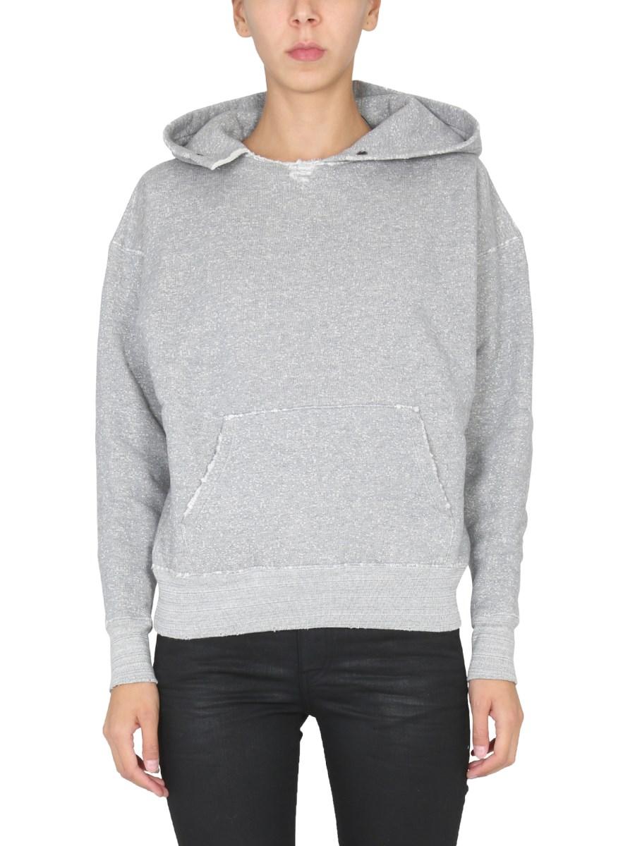 SAINT LAURENT FELPA IN COTONE CON CAPPUCCIO