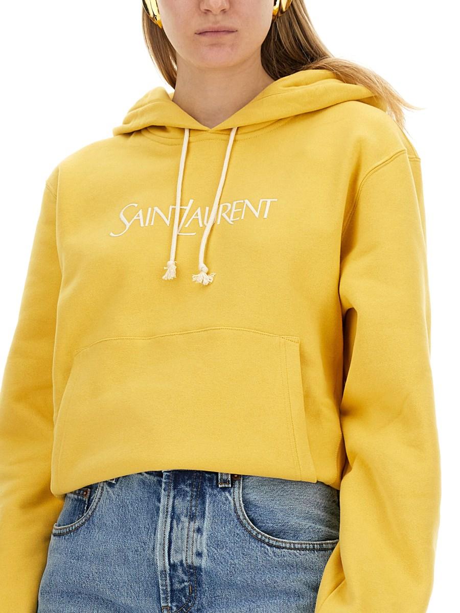 SAINT LAURENT FELPA OVERSIZE IN COTONE CON LOGO