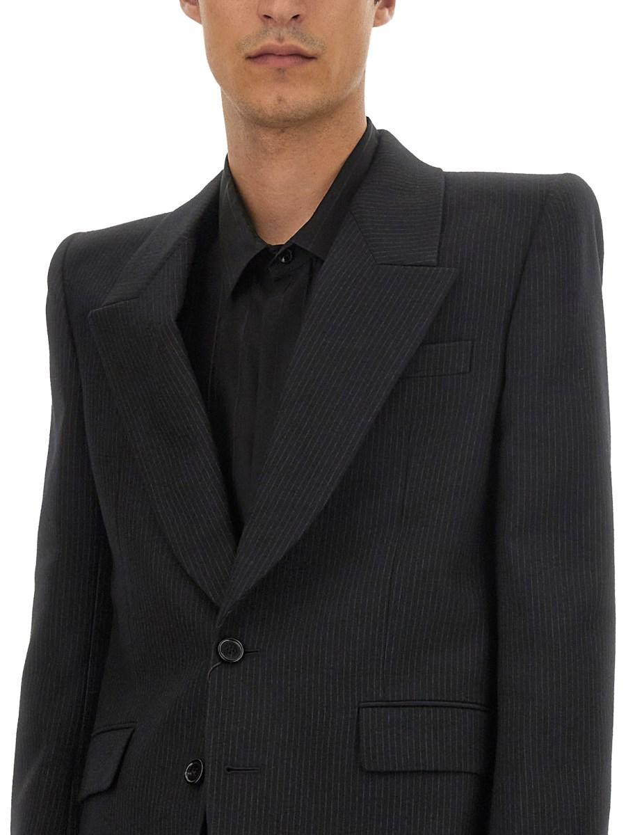 SAINT LAURENT GIACCA IN LANA A RIGHE