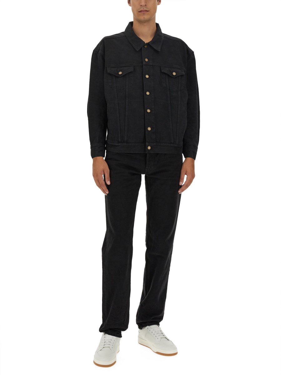 SAINT LAURENT GIACCA OVERSIZE IN DENIM DI COTONE