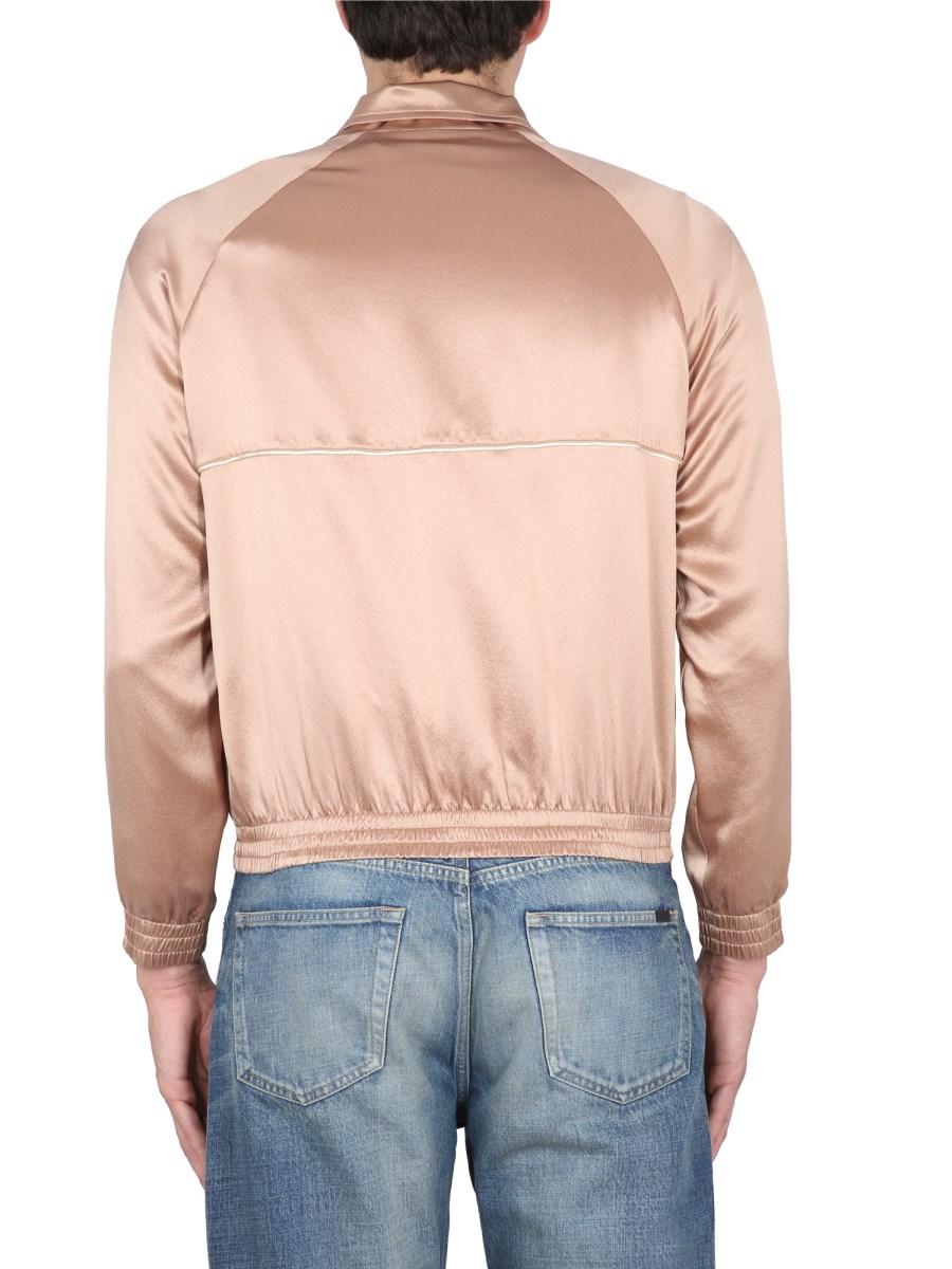 SAINT LAURENT GIUBBOTTO TEDDY IN CREPE SATIN