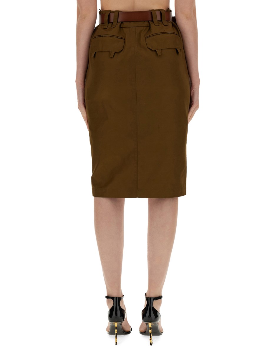 SAINT LAURENT GONNA A MATITA IN TWILL DI COTONE