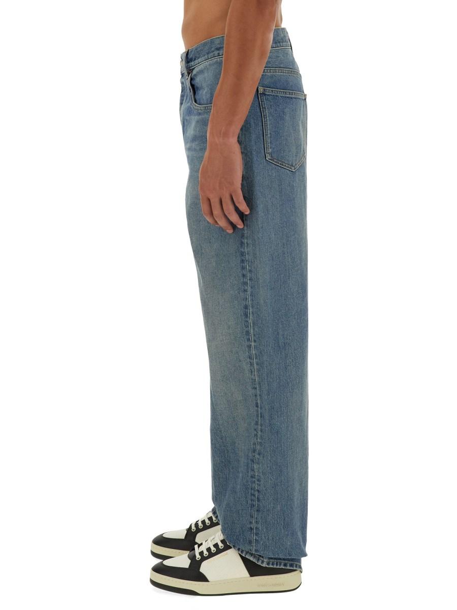 SAINT LAURENT JEANS LARGHI IN DENIM BENJAMIN