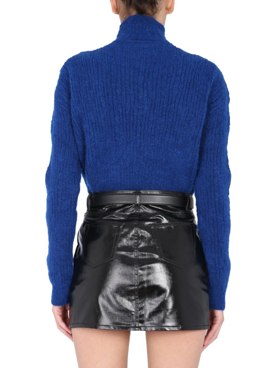 SAINT LAURENT MAGLIA A COLLO ALTO IN MOHAIR