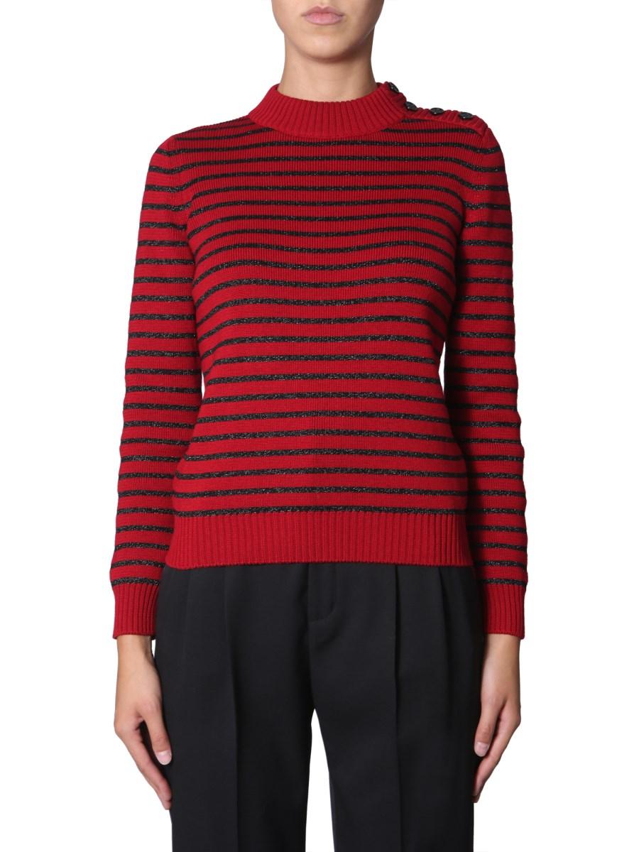 SAINT LAURENT MAGLIA IN COTONE A RIGHE