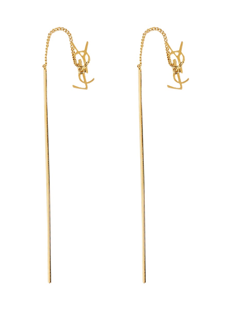 SAINT LAURENT ORECCHINO PENDENTE OPYUM IN METALLO