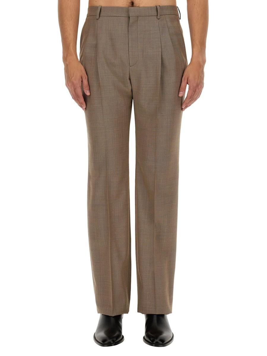 SAINT LAURENT PANTALONE A VITA ALTA IN LANA