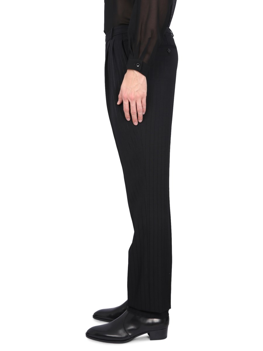 SAINT LAURENT PANTALONE DRITTO IN SHANTUNG