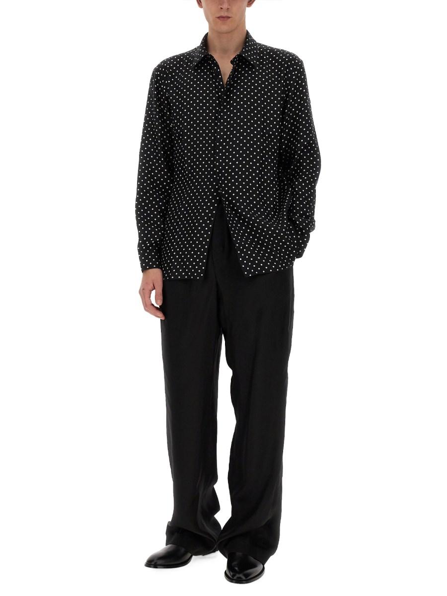 SAINT LAURENT PANTALONI VESTIBILITÀ AMPIA IN TWILL