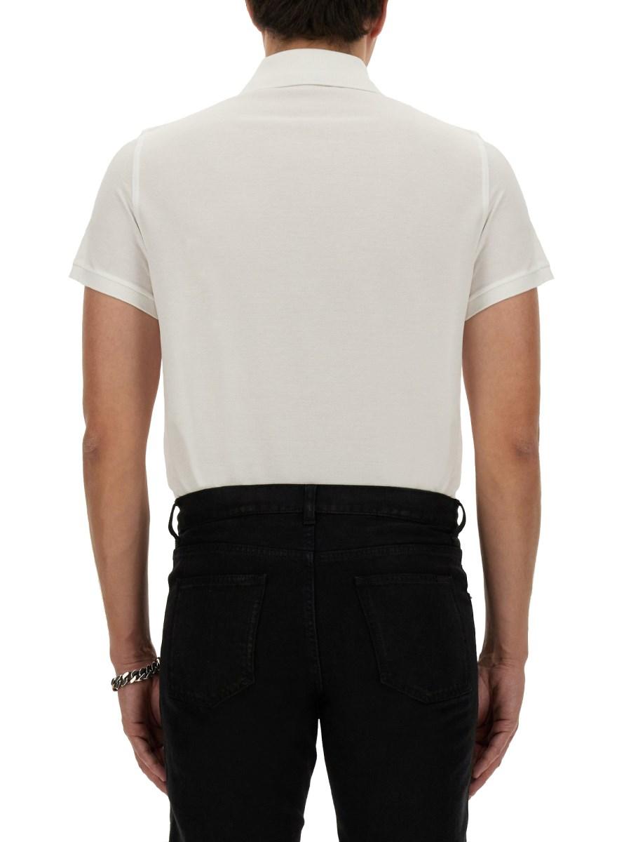 SAINT LAURENT POLO MONOGRAM IN PIQUÉ DI COTONE