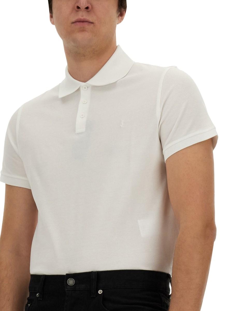 SAINT LAURENT POLO MONOGRAM IN PIQUÉ DI COTONE