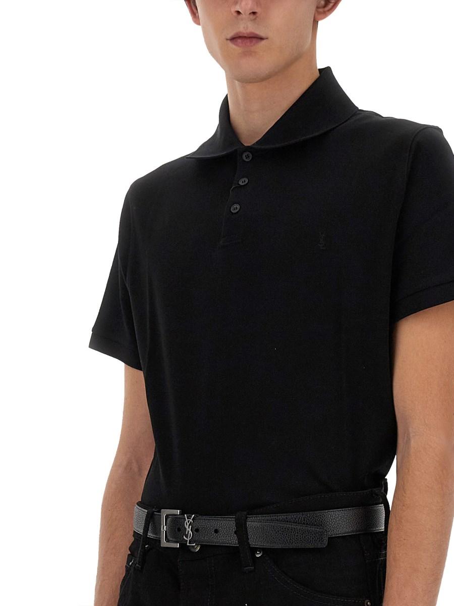 SAINT LAURENT POLO MONOGRAM IN PIQUE DI COTONE