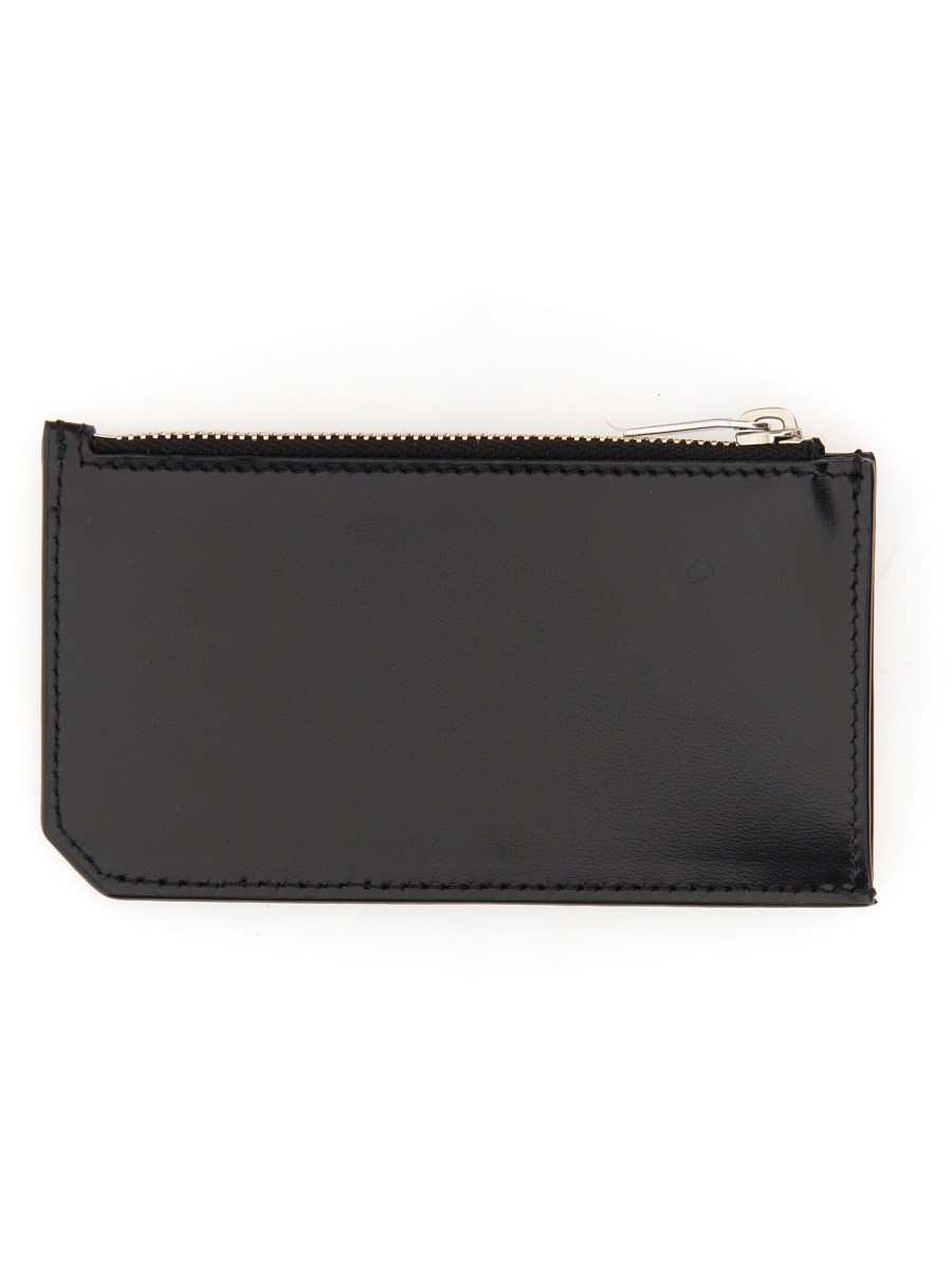 SAINT LAURENT PORTA CARTE IN PELLE CON ZIP