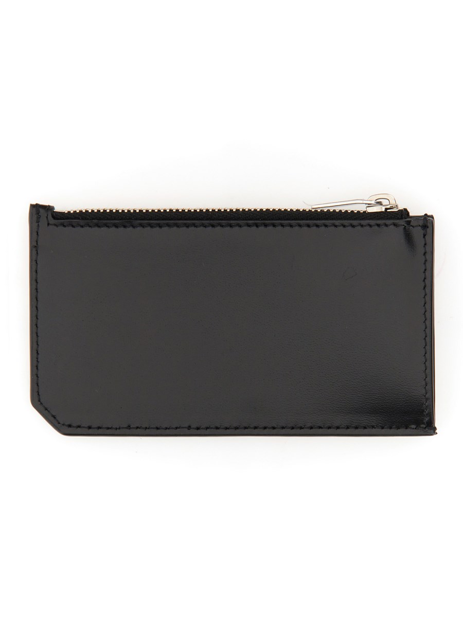 SAINT LAURENT PORTA CARTE IN PELLE CON ZIP